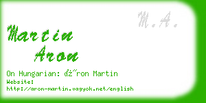 martin aron business card